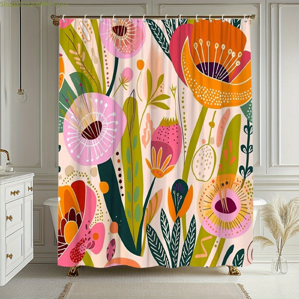 Home Bathroom Decor Ideas - Tenda da Doccia con Motivo Floreale