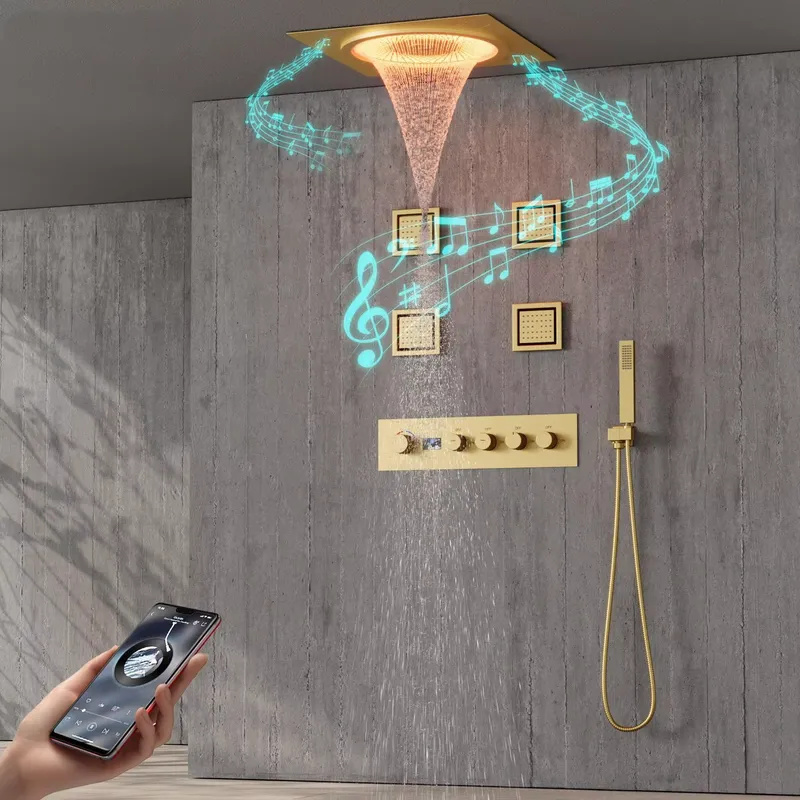 Home Bathroom - Set Doccia LED Intelligente con Musica,