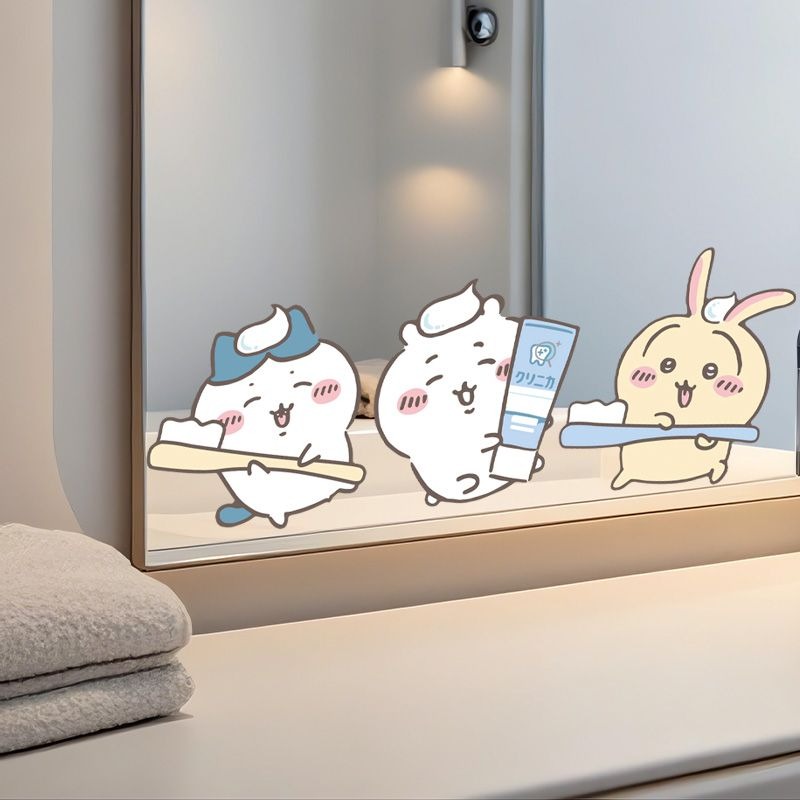 Home Bathroom Movie - Adesivi per Specchio Chiikawa, Forte Adesione,
