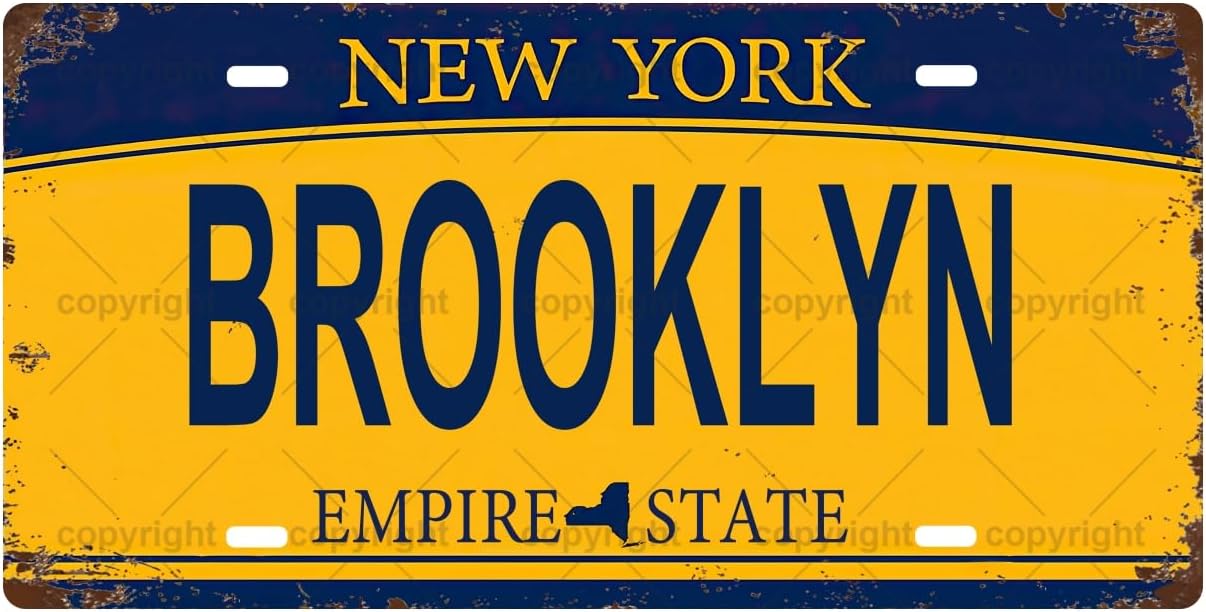 Home Bathroom Sign - BROOKLYN Targa in metallo vintage, targa