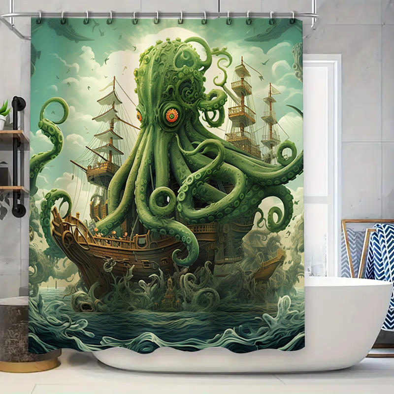Home Bathroom Decor Ideas - Tenda da doccia per nave polpo