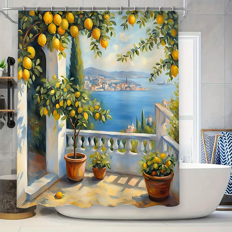 Home Bathroom Decor Ideas - Tenda da Doccia con Motivo Limoni