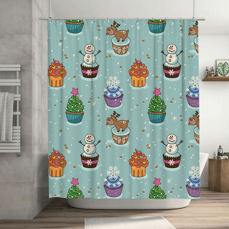 Home Bathroom Decor Ideas - TU Affascinante tenda da doccia natalizia