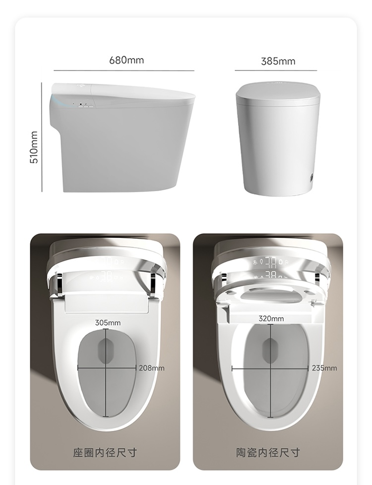 Home Bathroom - WC Smart con Scarico Automatico, Igiene