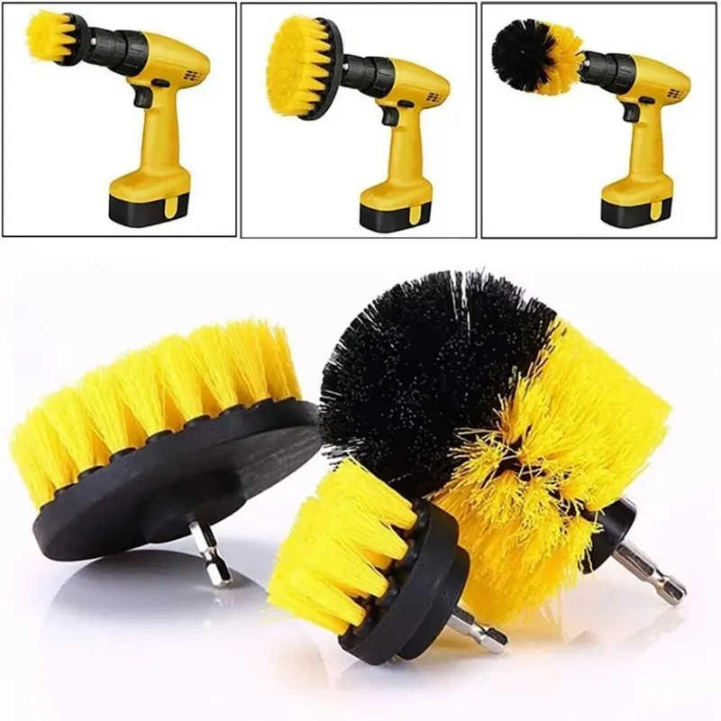 Home Bathroom Cleaning Kit - Set di 3 spazzole per trapano,