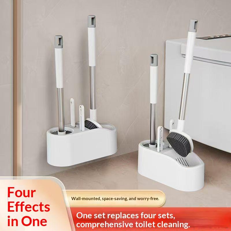 Home Bathroom Cleaning Kit - Set di scopini per WC multifunzione