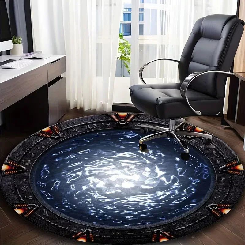 Home Bathroom Movie - VIKAMA Tappeto Rotondo Antiscivolo Stargate Morbido