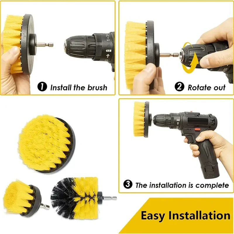 Set di 3 spazzole per trapano, - Home Bathroom Cleaning Kit recensione e prezzo