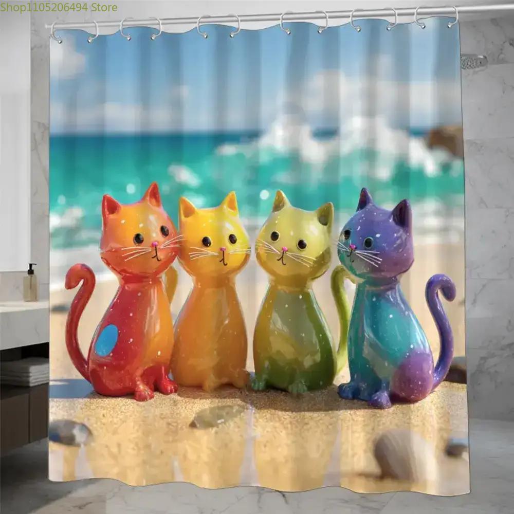 Tenda Doccia Gatti Arcobaleno  - Home Bathroom Decor Ideas recensione e prezzo