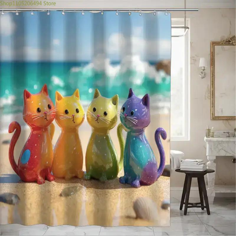 Tenda Doccia Gatti Arcobaleno  - Home Bathroom Decor Ideas recensione e prezzo